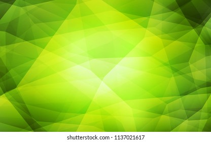 Light Green, Yellow vector polygonal background. Shining colorful illustration with triangles. Triangular pattern for your design.
