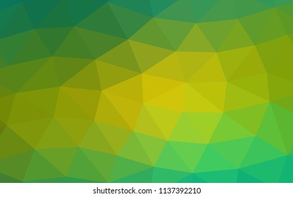 Light Green, Yellow vector polygonal polygonal. Geometric illustration in Origami style with gradient.  The best triangular design for your business.