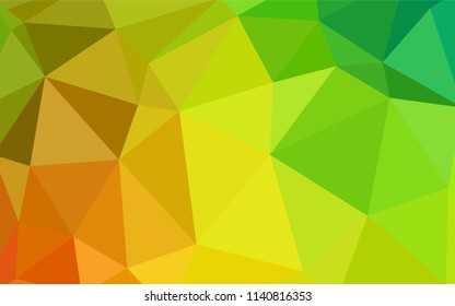 Light Green, Yellow vector polygonal pattern. A completely new color illustration in a polygonal style. Polygonal design for your web site.