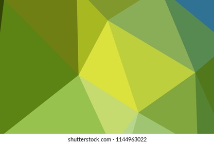 Light Green, Yellow vector polygonal pattern. Colorful illustration in abstract style with triangles. New template for your brand book.