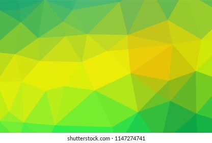 Light Green, Yellow vector polygonal template. Creative geometric illustration in Origami style with gradient. A new texture for your design.