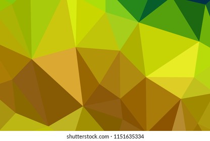 Light Green, Yellow vector polygonal template. Glitter abstract illustration with an elegant triangles. New template for your brand book.