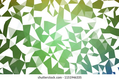 Light Green, Yellow vector polygonal background. Elegant bright polygonal illustration with gradient. Textured pattern for your backgrounds.