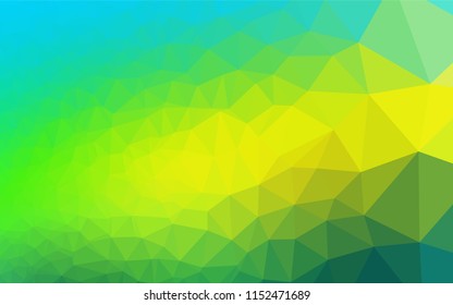 Light Green, Yellow vector polygonal template. Shining illustration, which consist of triangles. A new texture for your design.