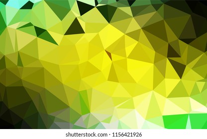 Light Green, Yellow vector polygonal pattern. Creative illustration in halftone style with gradient. The polygonal design can be used for your web site.