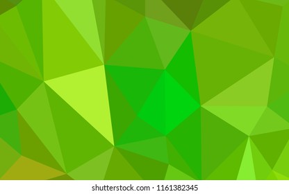 Light Green, Yellow vector polygonal template. Creative illustration in halftone style with triangles. Completely new template for your banner.