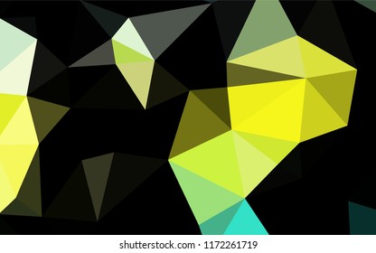Light Green, Yellow vector polygonal pattern. Shining illustration, which consist of triangles. Brand new style for your business design.