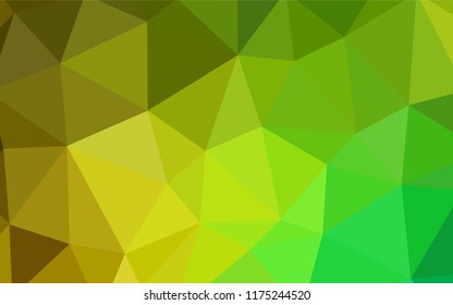 Light Green, Yellow vector polygonal template. Creative geometric illustration in Origami style with gradient. Pattern for a brand book's backdrop.