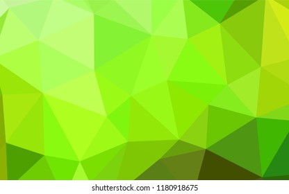 Light Green, Yellow vector polygonal pattern. Creative illustration in halftone style with triangles. A completely new design for your leaflet.