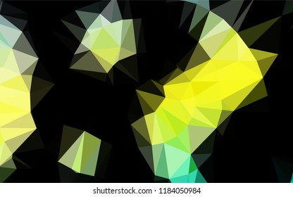 Light Green, Yellow vector polygonal pattern. Creative geometric illustration in Origami style with gradient. The template can be used as a background for cell phones.