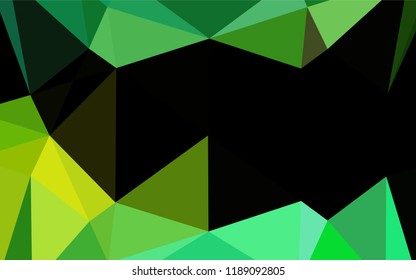 Light Green, Yellow vector polygonal background. Glitter abstract illustration with an elegant design. Triangular pattern for your business design.