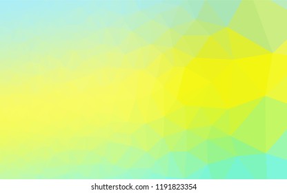 Light Green, Yellow vector polygonal pattern. Creative geometric illustration in Origami style with gradient. The template can be used as a background for cell phones.
