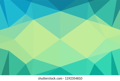 Light Green, Yellow vector polygonal template. Shining illustration, which consist of triangles. Triangular pattern for your business design.