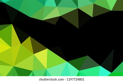 Light Green, Yellow vector polygonal pattern. Modern geometrical abstract illustration with gradient. The completely new template can be used for your brand book.