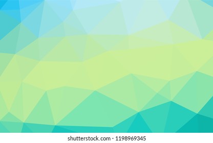 Light Green, Yellow vector polygonal template. Shining illustration, which consist of triangles. Brand new design for your business.