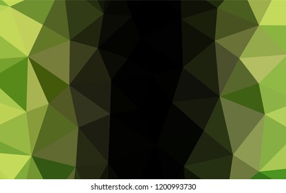 Light Green, Yellow vector polygonal background. Shining illustration, which consist of triangles. A completely new template for your business design.