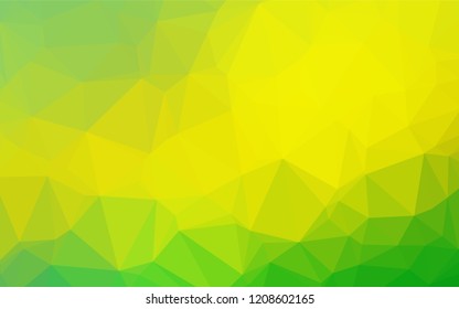 Light Green, Yellow vector polygonal pattern. A vague abstract illustration with gradient. Triangular pattern for your business design.
