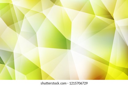 Light Green, Yellow vector polygonal background. A completely new color illustration in a polygonal style. Brand new design for your business.