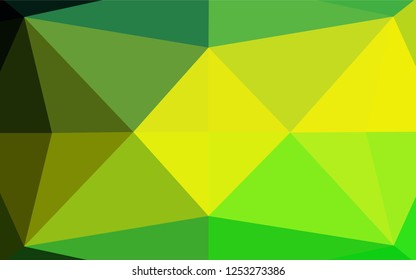 Light Green, Yellow vector polygonal pattern. Triangular geometric sample with gradient.  The textured pattern can be used for background.