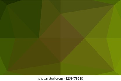 Light Green, Yellow vector polygonal template. Shining illustration, which consist of triangles. A completely new template for your business design.
