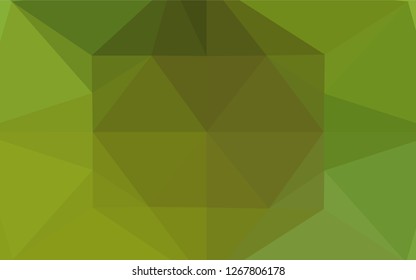 Light Green, Yellow vector polygonal pattern. Modern geometrical abstract illustration with gradient. The best triangular design for your business.