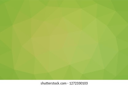 Light Green, Yellow vector polygonal pattern. Shining illustration, which consist of triangles. The completely new template can be used for your brand book.