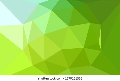 Light Green, Yellow vector polygonal pattern. Triangular geometric sample with gradient.  Brand new design for your business.