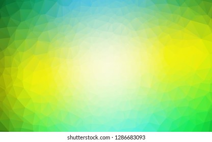 Light Green, Yellow vector polygonal background. Colorful illustration in Origami style with gradient.  The best triangular design for your business.