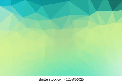 Light Green, Yellow vector polygonal template. Triangular geometric sample with gradient.  The polygonal design can be used for your web site.