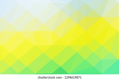 Light Green, Yellow vector polygonal template. Shining colored illustration in a Brand new style. Triangular pattern for your business design.