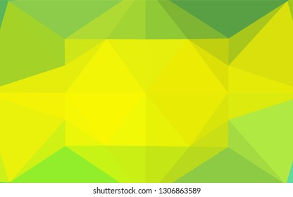 Light Green, Yellow vector polygonal pattern. A sample with polygonal shapes. The polygonal design can be used for your web site.