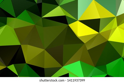 Light Green, Yellow vector polygonal background. Glitter abstract illustration with an elegant design. Completely new template for your business design.