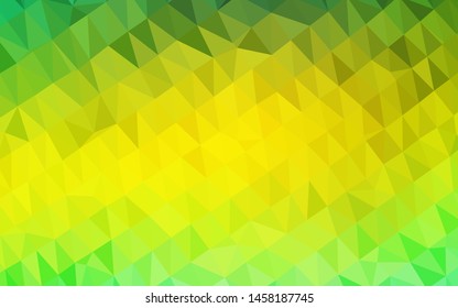 Light Green, Yellow vector polygonal pattern. Shining colored illustration in a Brand new style. New texture for your design.
