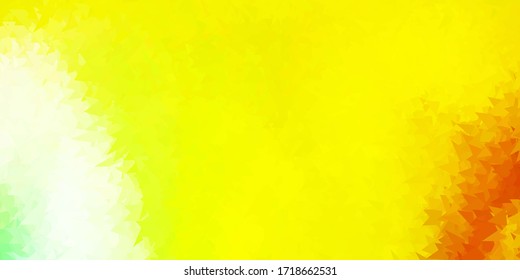 Light green, yellow vector polygonal backdrop. Abstract illustration with elegant gradient triangles. Wallpaper for your web apps.