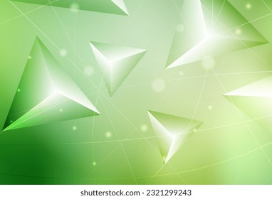 Light Green, Yellow vector polygonal template. Glitter abstract illustration with an elegant triangles. Polygonal design for your web site.