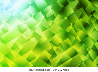 Light Green, Yellow vector polygonal template. Shining polygonal illustration, which consist of triangles. Polygonal design for your web site.