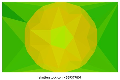 Light Green, Yellow vector polygonal illustration, which consist of triangles with a gemstone in center. Triangular design of a huge diamond for your business. Creative geometric background of gems.
