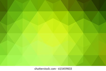 Light Green, Yellow vector polygonal illustration, which consist of triangles. Triangular pattern for your business design. Geometric background in Origami style with gradient. 