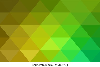 Light Green, Yellow vector polygonal illustration, which consist of triangles. Triangular pattern for your business design. Geometric background in Origami style with gradient. 