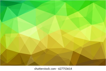 Light Green, Yellow vector polygonal illustration, which consist of triangles. Triangular design for your business. Creative geometric background in Origami style with gradient