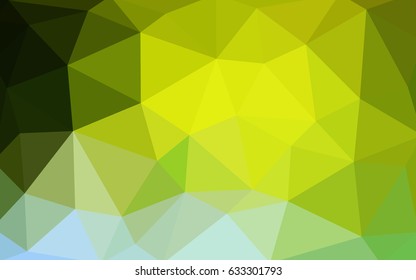 Light Green, Yellow vector polygonal illustration, which consist of triangles. Triangular pattern for your business design. Geometric background in Origami style with gradient. 