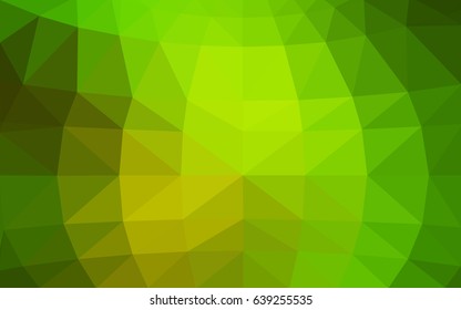 Light Green, Yellow vector polygonal illustration, which consist of triangles. Triangular pattern for your business design. Geometric background in Origami style with gradient. 