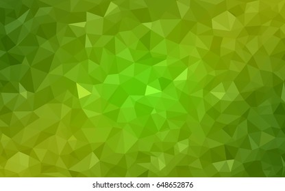 Light Green, Yellow vector polygonal illustration, which consist of triangles. Triangular design for your business. Creative geometric background in Origami style with gradient