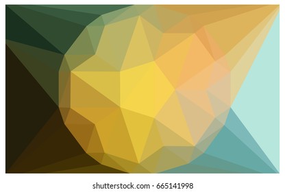 Light Green, Yellow vector polygonal illustration, which consist of triangles with a gemstone in center. Triangular design of a huge diamond for your business. Creative geometric background of gems.