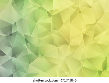 Light Green, Yellow vector polygonal template. Geometric illustration in Origami style with gradient.  The elegant pattern can be used as part of a brand book.