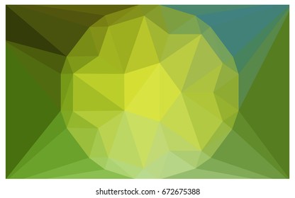 Light Green, Yellow vector polygonal illustration, which consist of triangles with a gemstone in center. Triangular design of a huge diamond for your business. Creative geometric background of gems.