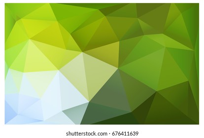 Light Green, Yellow vector polygonal illustration, which consist of triangles. Triangular pattern for your business design. Geometric background in Origami style with gradient. 