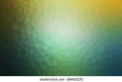 Light Green, Yellow vector polygonal illustration, which consist of triangles. Triangular design for your business. Creative geometric background in Origami style with gradient