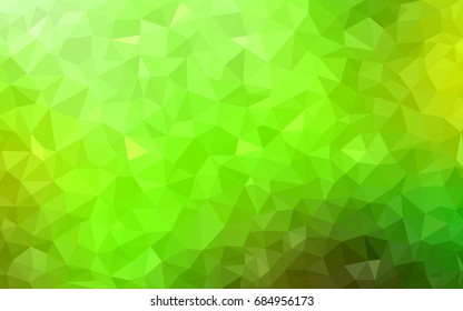 Light Green, Yellow vector polygonal illustration, which consist of triangles. Triangular design for your business. Creative geometric background in Origami style with gradient