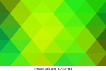 Light Green, Yellow vector polygonal illustration, which consist of triangles. Triangular pattern for your business design. Geometric background in Origami style with gradient. 